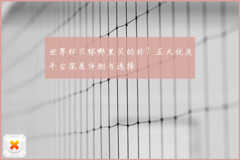 世界杯买球哪里买的好?五大优质平台深度评测与选择